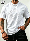 👕🔥 Camiseta de hombre: estampado en relieve, algodón 100 %, corte holgado. ¡50 % DE DESCUENTO!
