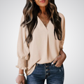 LEILA | Blusa túnica clásica con cuello en V