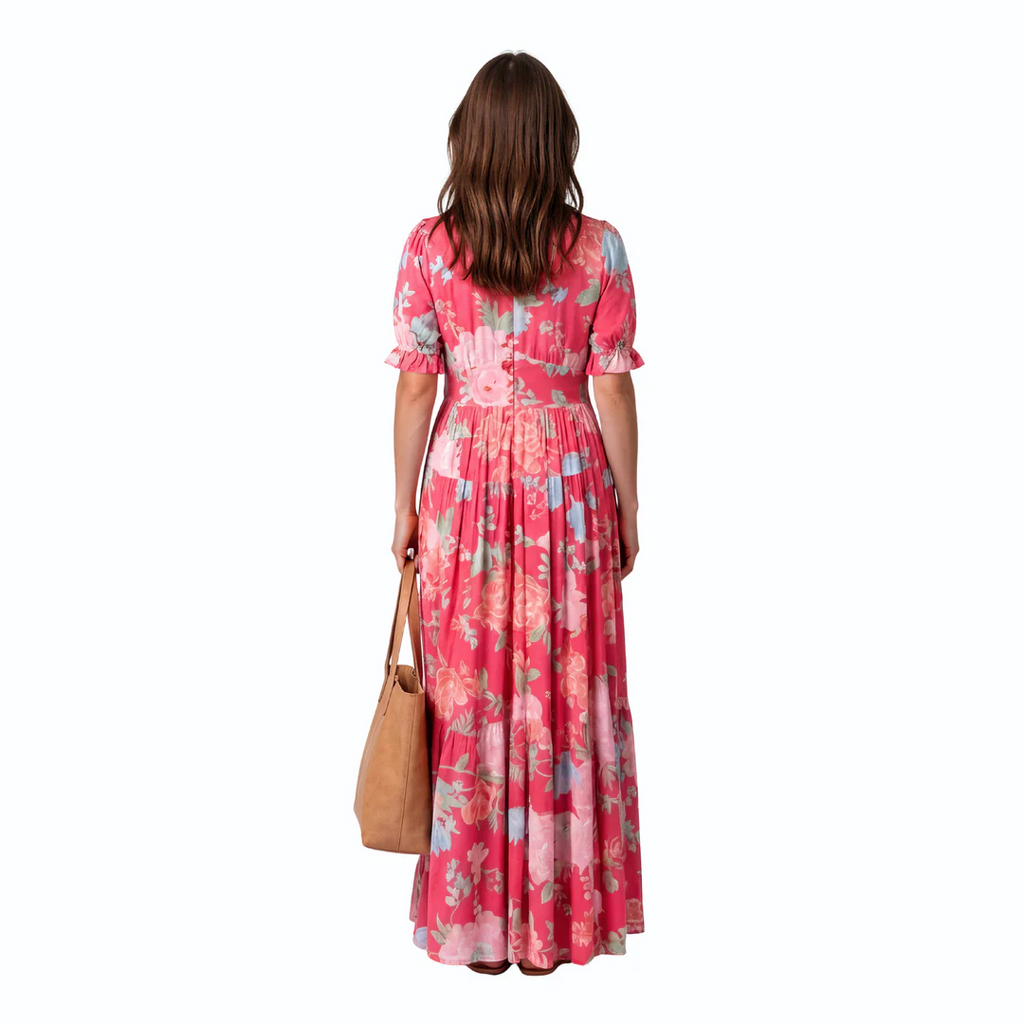 Ilian | Vestido medio corto sin mangas con escote en V y estampado floral